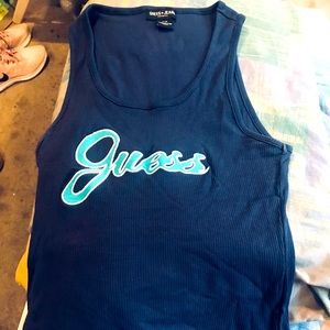 Guess Jeans Women’s Blue Tank Top with Sequins Size L/G